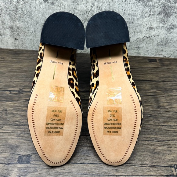 Dolce Vita leopard print Cyan fur heeled booties, animal print boots, size 9.5 - Picture 2 of 8